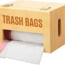 Extra Large Bag Organizer, Garbage Bag Roll Holder Under Sink, Bamboo Wall Mounted Kitchen Bag Holder, Bamboo Wood Garbage Bag Dispenser