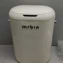 MRBIN Metal Motion Sensor Adsorption Diaper Pail Refills with Lid, 4.8gal / 18L Slim Covered Touchless Baby Adult Trash Can, Pet Litter Garbage Bucket for Nursery Bedside, Bathroom, Toilet, White