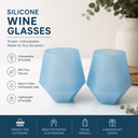 Wine2Go Diamond Silicone Wine Glasses 9oz
