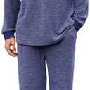 U2SKIIN Mens Henley Collar Pajama Set Long Sleeve Pajamas for Men loungewear Casual Sleepwear Pjs Set (Blue, XXL)