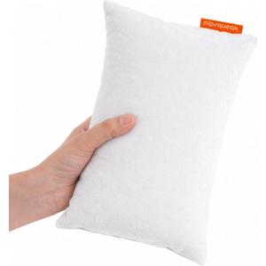 Pipsqueak Microfiber Pillow - Small, Mini, Tiny - 11 x 7 in - Perfect for Travel, Cars, Airplanes, Camping, Dogs, Toddlers, Kids, Lumbar, Knees and Neck - Ages 2 Yrs and Up (White)