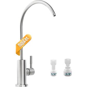 Drinking Water Faucets for Kitchen Sink, Stainless Steel Water Filter Faucet for Reverse Osmosis or Water Filtration System, RO Bar Sink Faucet, Brushed Nickel