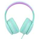 RORSOU R10 Over-Ear Headphones with Microphone Lightweight Folding Stereo Bass Headset with 1.5M No-Tangle Cord Portable Wired Headphones for Smartphone Tablet Computer Green