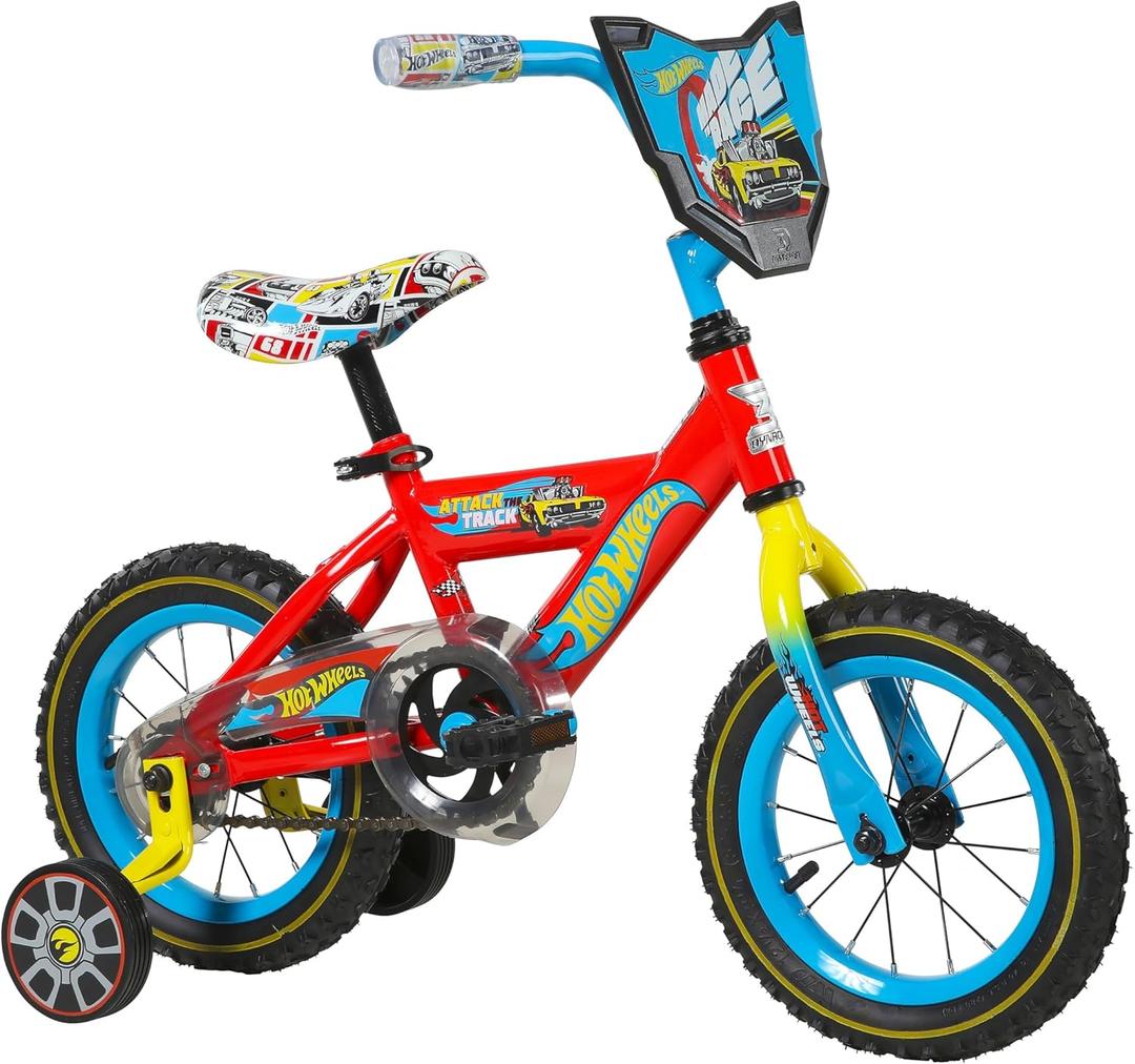 Dynacraft Hot Wheels Children's Bike  Boys Bike Designs in Red, Orange, Silver, and Black, Perfect for Kids Learning to Ride, Easy to Assemble, Ideal for Kids Ages 3-9 Years and Height 34-50 Inches (16")