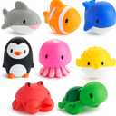 Munchkin Baby Bath Toy Squirts for Babies and Toddlers 9 Months and Up, Ocean Sea Animals Squirters, 8 Pack