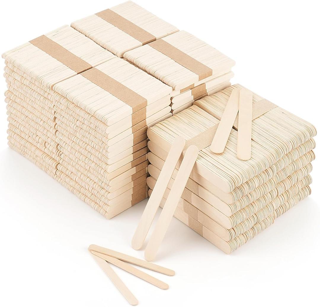 6'' & 4.5'' 2000 Pcs Popsicle Sticks Craft Sticks Bulk Wax Sticks for Hair Removal Splinter-Free Wooden Waxing Sticks Large Wax Applicator Sticks Wax Stick for Body and Face, Craft Sticks