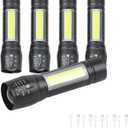 5 Pack Mini Small Pocket LED Flashlight USB-C Rechargeable High Lumens Bright Powerful EDC Flash Lights - Aluminum Handheld Flashlight Bulk for, Portable Camping Christmas Gifts (Style 3)