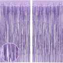 xo, Fetti Party Decorations Matte Purple Fringe Foil Curtain - Set of 2 | Bachelorette Bridal Shower Backdrop, Wedding, Birthday Photo Booth