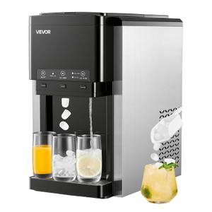 VEVOR Water Dispenser with Ice Maker, 3-in-1 Countertop Water Dispenser, 35 LBS/24H, 12 Cubes/7 Min Fast Ice Making with 4 LBS Storage, Bullet/Crushed ICES & Cold-Water (35 LBS/24H)