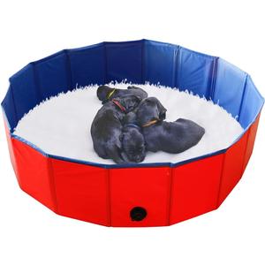 Artilife Whelping Pen for Dogs,Whelping Box for Small Dogs and Puppies,Dog Birth Supplies,Portable Whelping Pool Whelping Box(32" Dia.x8 H) (Red)