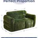 MAXYOYO Giant Bean Bag Chair for Adults, Ultra Soft Fluffy Loveseat Bean Bag Sofa, Oversized Floor Sofa for Living Room Bedroom, Cozy Reading Chair with Filler, Green