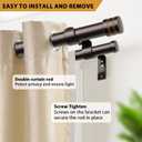 TONIAL1 Inch Double Curtain Rods 140 to 195 Inches, Heavy Duty Decorative Long Drapery Rod for Windows 128 to 190 Inches (5.75 to 11.7 ft) with Classic Cap Finial, Bronze
