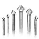Countersink Drill Bit Set 6 pcs High Speed Steel 3 Flute 85 Degree Steel Counter Sink for Wood and Metal in Sizes 1/2",1/3",1/4",2/3",2/5",4/5" Set