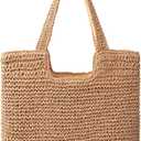 Pleneal Straw Beach Bags for Women - Women Beach Handmade Woven Tote Bag, Summer Mesh Hollow Shoulder Bag for Holiday