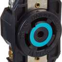 Leviton 2810 30 Amp, 120/208 Volt- 3PY, Flush Mounting Locking Receptacle, Industrial Grade, Grounding, V-0-Max, Black