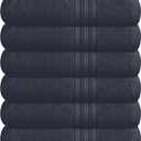 BOUTIQUO Ultra Soft Cotton 6 -Piece Hand Towel Set 16x24 Inch, Ideal for use in Bathroom, Kitchen, Gym, Spa & General Cleaning, Compact & Lightweight Multi Purpose Hand Towels - Charcoal Grey