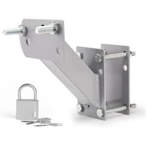 BUNKER INDUST Spare Tire Mount Bracket with Lock, Side Mount Utility Spare Tire Carrier for Trailer Tongue Boat, 4 & 5 Lugs Wheel Tire Holder up to 120LBS-Hold 3.94, 4, 4.25 and 4.72 Bolt Patterns