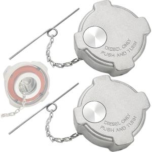 2 Pack 3" Female 1/4 Turn Fuel Tank Cap, Compatible with Freightliner Century 112, Cascadia 125, Columbia 112 120, Aluminum Truck Gas Cap, Replace 03-37017-000 03-37017-002 600149 572.1018
