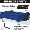 Sheenive Stadium Seats for Bleachers with Back Support, Bleacher Seats with Backs and Cushion Wide, Padded Portable Folding Comfort Stadium Chair with Shoulder Strap, Perfect for Sports Events, Blue