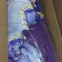 PERFEMET Purple Comforter Set California King 6 Pieces Colorful Marble Patterned Bedding Comforter with Sheets Watercolor Abstract Artwork Bed in A Bag Quilt Set(Purple, Cal King)