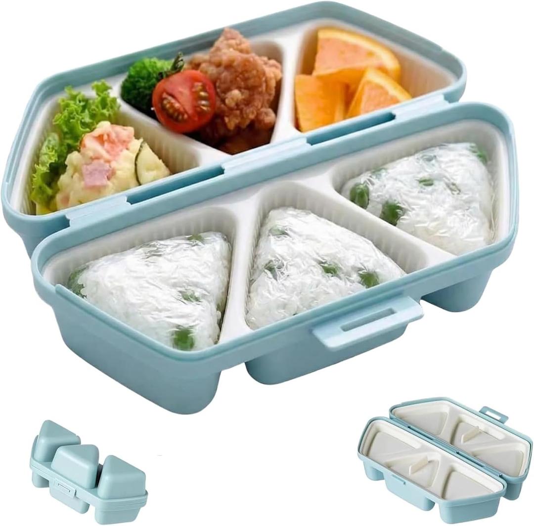 6 in 1 Onigiri Mold, 6 in One Onigiri Mold, Triangle Sushi Molds, Quick to Make, Easy to Store Carry and Clean, Once Quickly Make 6pcs Sushi (Beige)