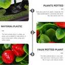 Artificial Potted Strawberry Plant Realistic Faux Bonsai Decoration 9.45In Indoor Tabletop Greenery Home Office Decor 2Pcs