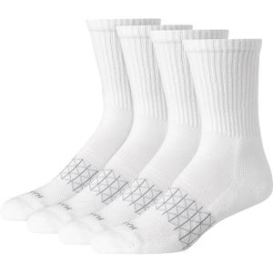 Hanes Men's Socks, Absolute Comfort Cushioned Moisture-wicking Seamless Toe, 4 Pack, Ankle, Crew and Heel Shield Socks, 6-12