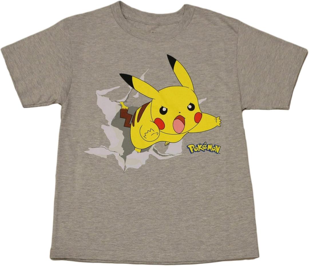 Pokemon Little & Big Boys Pikachu Starters Kanto Jump T-Shirt (Small)