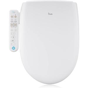 Inus N21 Electric Heated Bidet Toilet Seat Elongated, Warm Water, Smart Heated Water Luxury Bidet Toilet Seat with Kids Mode, Self Cleaning Nozzle, Tankless, Smart Touch Panel & Temperature Control
