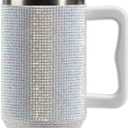 novelinks 40 oz Tumbler with Handle and Straw, Diamond Studded Tumbler Rhinestone Cup Insulated Stainless Steel Tumbler Bling Cups for Large Water Capacity Leak-Proof Water Bottle for Gift (Diamond)