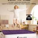CHILLSUN Queen Air Mattress With Built in Pump, 18" Raised Upgraded Inflatable Mattress Blow up Mattress, Strong Support Puncture Resistant Air Bed for Camping Home&Guests, Colchon Inflable 650lbs Max