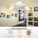 BoostArea LED 2 Light Track Lighting Kit, White 2 Way Ceiling Spot Lighting, Flexibly Rotatable Light Head for Kitchen, Living Room, Bedroom, GU10 Bulb Not Included