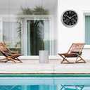 Caysie 16 Inch Large Outdoor Clocks Waterproof with Thermometer Combo-Black