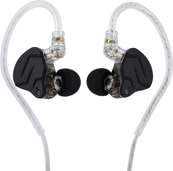 Linsoul KZ ZSN PRO X Dual Driver 1BA+1DD Hybrid Metal Earphones HiFi in-Ear Monitor with Detachable Recessed 2Pin Cable,Zinc Alloy Panel (Without Mic, Grey)