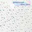 Riyidecor PEVA Thin Clear Shower Curtain LinerWeighted MagnetPlastic Holographic Glitter Star Premium Lighweight Water Repellent Rust Proof Grommet for Bathroom Waterproof 12 Pack Hooks 72Wx72H Inch (01magnet)