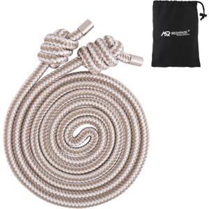 Flow Rope Weighted Fitness Jump Rope for Women Men Workout, Adjustable 1/1.44lb Heavy Rope for Adult Exercise, Mobility & Coordination Training at Home Gym & Outdoors (0.47 in / 1 lb, Gold White Braid)