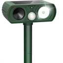 Upgraded Solar Ultrasonic Animal Repellent Outdoor, Deer Repellent Devices Motion Detection, Waterproof Cat Squirrel Mouse Raccoon Dog Repellent Deterrent with LED Flash Lights for Yard Garden
