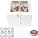 28 Sets 6x6x5 Cake Box, White Cake Box with Window 6" White Cake boxes Round Boards, 6inch Cake Containers with Lids for Easter and Mother's Day Cheesecake, Cakes(6 * 6 * 5inch/28pcs)