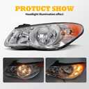 Halogen Headlight Compatible with Elan-tra 2007-2010 Headlamp with Low Beam Steering Bulb Left and Right Amber Reflector HY2502138 HY2503138