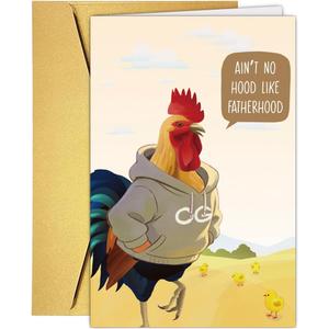 Funny Fathers Day Card for Dad Father Husband, Humorous Father's Day Card from Son Daughter Children Wife, Fatherhood Fathers Day Cards Gift for Men Him