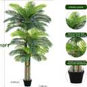 10ft Tall Triple Golden Cane Palm Artificial Tree Large Tropical Palm Tree UV Resistant Fake Plant in Pot for Indoor Outdoor Big House Living Room Outside Patio Office Home Decor 1Pack