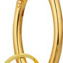 Y2K Cute Star Carabiner Keychain Cool Belt Loop Clip Starlight Heavy Duty Carabiner Clasp Snap Hook Holder Key Buckle, Ellipse Gold