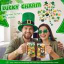 7 Pcs St. Patrick's Day Costume Accessories Leprechaun Top Hat Shamrock Earrings Glasses Irish Stickers Set for Women