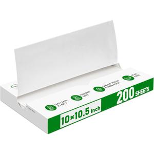 EcoDispose Precut POP UP Deli Paper Sheet Pack of 200, Interfolded Heavy Paper for Food Wrap and Serving (10" x 10-1/2", White