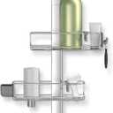 simplehuman Adjustable and Extendable Shower Caddy Large, Stainless Steel and Anodized Aluminum