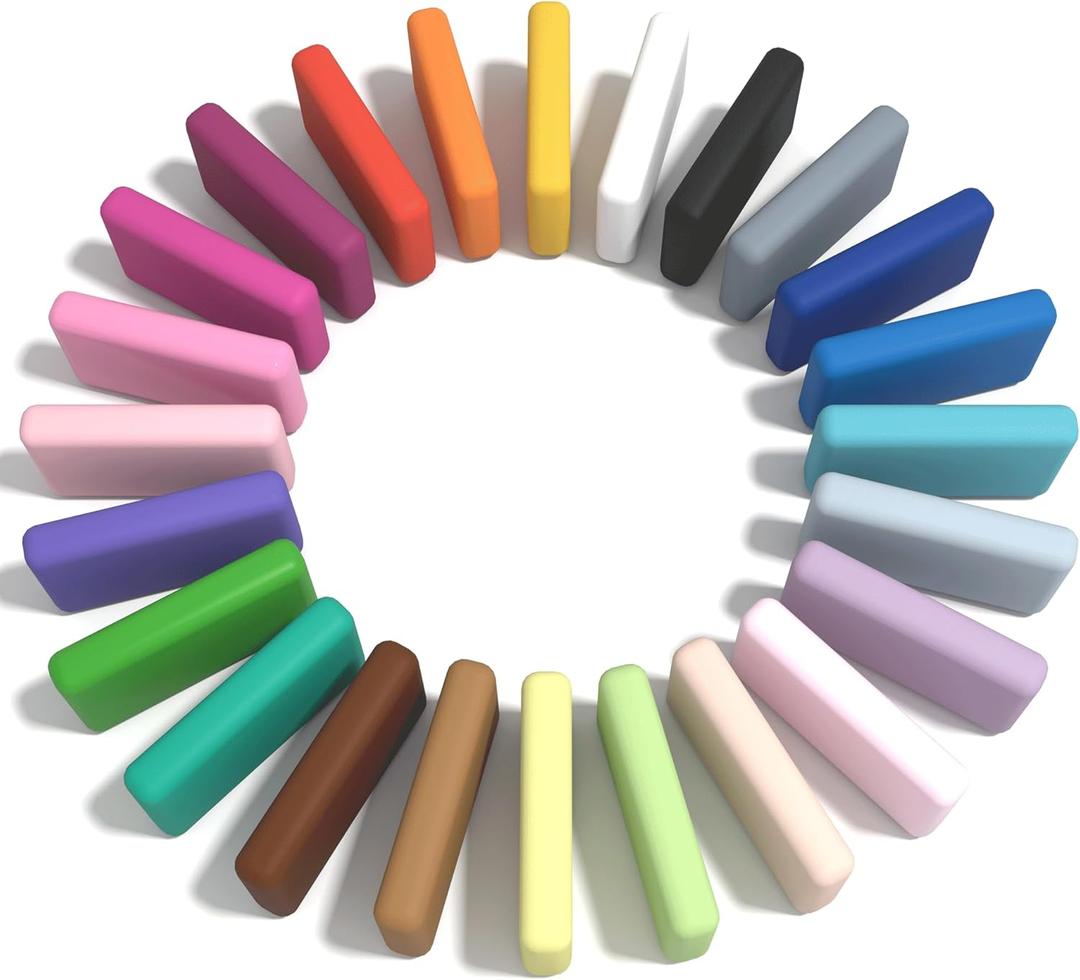 BOHS 24-Colors Foam Clay Pro - for Cosplay,School Projects,Hand/Paw Print - Air Dry,Fine Texture,Pliable - 24 pcs,2.65 lbs,Ages 3 & Up