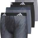 adidas Boys' Performance, Kids Underwear, Athletic Fit Microfiber Boxer Briefs (Large, Grey/Black/Graphic)