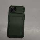 for iPhone 15, iPhone 14, iPhone 13 Wallet Case with Card Holder(4-5 Cards), Slide Camera Cover, Military & RFID Protection, Heavy Duty Women Men Protective Phone Case for iPhone15/14/13, Green