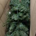 Puleo International 7.5ft Pre-Lit Slim Fraser Fir Christmas Tree with 350 Clear Lights, 1188 Realistic Dense Branch Tips, Easy Setup Artificial Trees with Sturdy Metal Stand