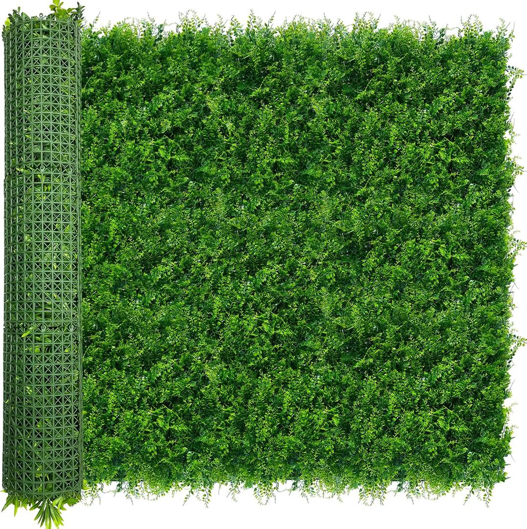 ODTORY Artificial Plants Hedge Wall Panels54x120 Inch (45 sqft) UV-Anti Greenery Boxwood Fence Privacy Screen, Faux Ivy Grass Wall with Fake Leaves for Indoor Outdoor Background Covering